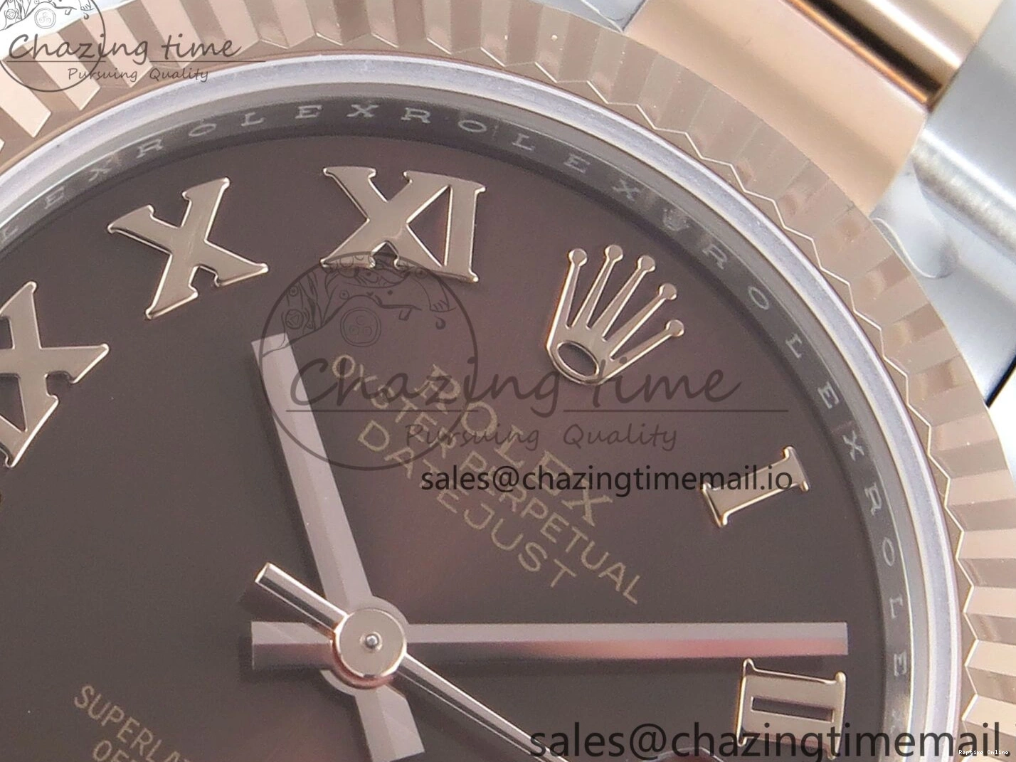 0216 DateJust 31 278271 ARF 1:1 Best Edition 904L Steel Brown Roman Diamonds Dial on SS RG Oyster Bracelet ETA SmartChoice 520